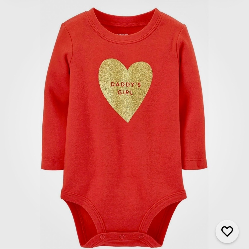 Carter’s Baby Girl Valentine’s Day Daddy’s Girl Long Sleeve Bodysuit 9 Months.